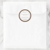 Sticker Rond Mariage Customisé Brown simple (Sac)