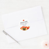 Sticker Rond Mariage d'accueil de dessin de fleurs Red Poppy (Enveloppe)