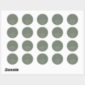 Sticker Rond Mariage d'accueil Sage Green Beige Flower (Feuille)