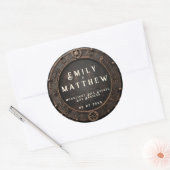 Sticker Rond Mariage d'affaires Steampunk Noir (Enveloppe)