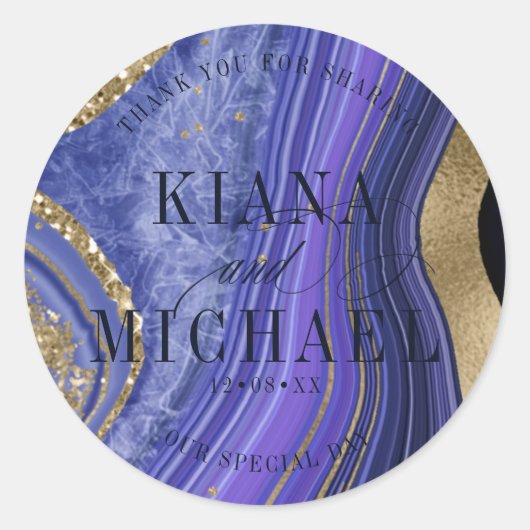 Sticker Rond Mariage d'âge Abstrait, minuit ID827 (Devant)