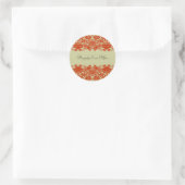 Sticker Rond Mariage damassé rouge (Sac)