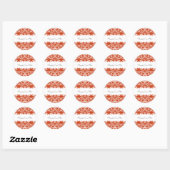 Sticker Rond Mariage damassé rouge (Feuille)