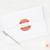 Sticker Rond Mariage damassé rouge (Enveloppe)