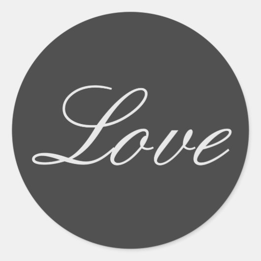Sticker Rond Mariage d'amour Arrière - plan gris élégant (Devant)