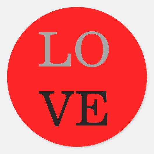 Sticker Rond Mariage d'amour Arrière - plan gris rouge (Devant)
