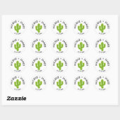 Sticker Rond Mariage d'amour du coeur jaune Cactus Fiesta (Feuille)