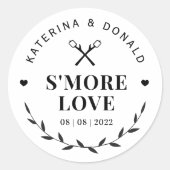 Sticker Rond Mariage d'amour S'more moderne (Devant)