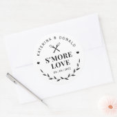 Sticker Rond Mariage d'amour S'more moderne (Enveloppe)