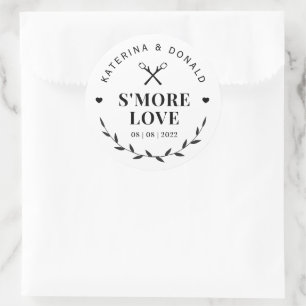 Sticker Rond Mariage d'amour S'more moderne
