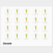 Sticker Rond Mariage d'ananas aquarelle (Feuille)