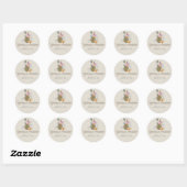 Sticker Rond Mariage d'ananas de plage tropical (Feuille)