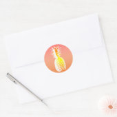 Sticker Rond Mariage d'ananas tropical Favoriser (Enveloppe)