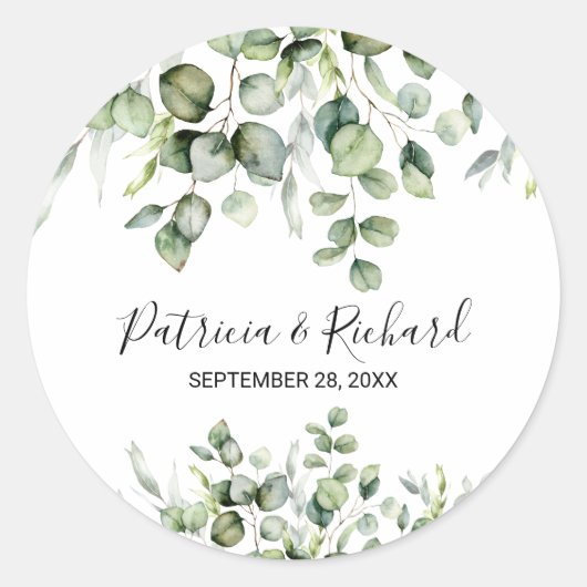 Sticker Rond Mariage dans la verdure (Devant)