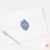 Sticker Rond Mariage d'aquarelle bleu foncé (Enveloppe)