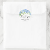 Sticker Rond Mariage d'aquarelle bleu Hydrangea Floral (Sac)