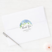Sticker Rond Mariage d'aquarelle bleu Hydrangea Floral (Enveloppe)