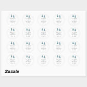 Sticker Rond Mariage d'aquarelle de pin d'hiver (Feuille)