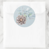 Sticker Rond Mariage d'aquarelle de pin d'hiver et de feuillage (Sac)