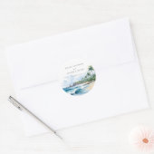 Sticker Rond Mariage d'aquarelle de plage Tropical (Enveloppe)