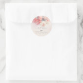 Sticker Rond Mariage d'aquarelle de Roses blanches et roses ros (Sac)