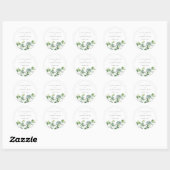 Sticker Rond Mariage d'aquarelle Eucalyptus vert (Feuille)