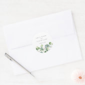 Sticker Rond Mariage d'aquarelle Eucalyptus vert (Enveloppe)