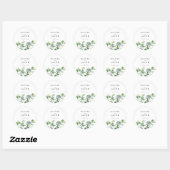 Sticker Rond Mariage d'aquarelle Eucalyptus vert (Feuille)