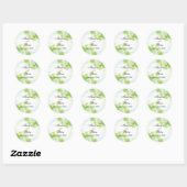 Sticker Rond Mariage d'aquarelle Feuille de printemps (Feuille)