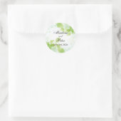 Sticker Rond Mariage d'aquarelle Feuille de printemps (Sac)