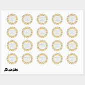 Sticker Rond Mariage d'aquarelle florale brillant (Feuille)
