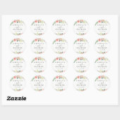 Sticker Rond Mariage d'aquarelle florale de broyage doré (Feuille)