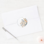 Sticker Rond Mariage d'aquarelle florale moelleuse (Enveloppe)