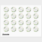 Sticker Rond Mariage d'aquarelle moderne (Feuille)
