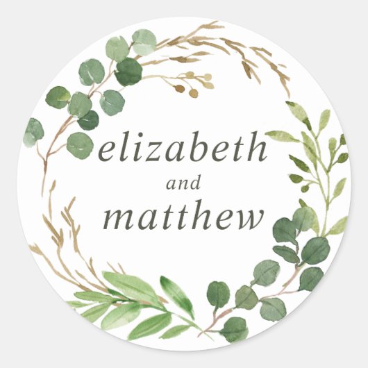 Sticker Rond Mariage d'aquarelle moderne (Devant)