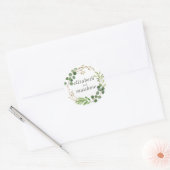 Sticker Rond Mariage d'aquarelle moderne (Enveloppe)