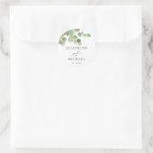 Sticker Rond Mariage d'aquarelle or Eucalyptus vert (Sac)