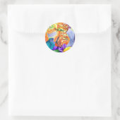 Sticker Rond Mariage d'aquarelle Ranunculus et Iris (Sac)
