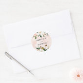 Sticker Rond Mariage d'aquarelle rose et blanc (Enveloppe)