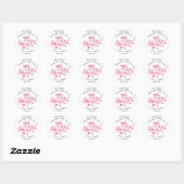 Sticker Rond Mariage d'aquarelle rose fleurs cerise (Feuille)