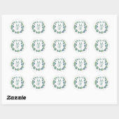 Sticker Rond Mariage d'aquarelle Rustic Laurel Wreath (Feuille)