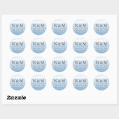 Sticker Rond Mariage d'aquarelle Sky Dip Dye (Feuille)