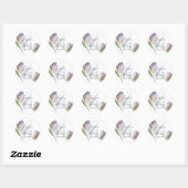 Sticker Rond Mariage d'aquarelle végétale moderne (Feuille)