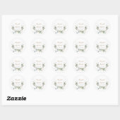Sticker Rond Mariage d'aquarelle verte (Feuille)