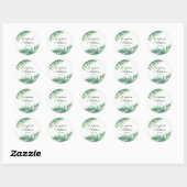 Sticker Rond Mariage d'aquarelle verte (Feuille)