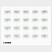 Sticker Rond Mariage d'aquarelle verte Abstraite merci (Feuille)