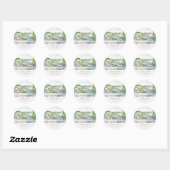 Sticker Rond Mariage d'aquarelle vif Mountain Scape (Feuille)