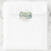 Sticker Rond Mariage d'aquarelle vif Mountain Scape (Sac)