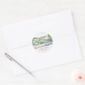 Sticker Rond Mariage d'aquarelle vif Mountain Scape (Enveloppe)
