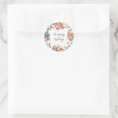 Sticker Rond mariage d'aquarelle vintage de la couronne (Sac)